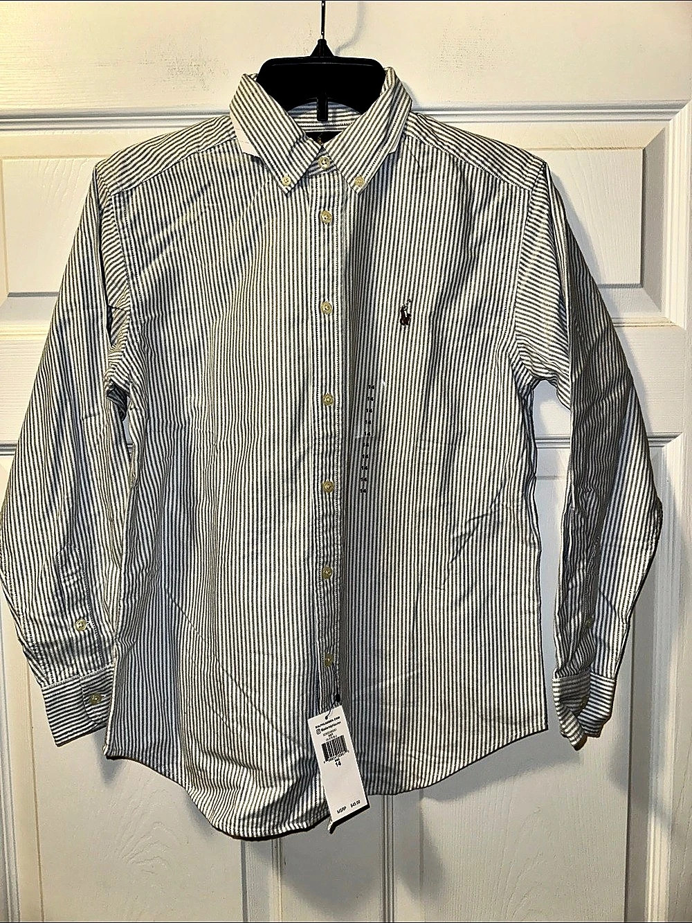 NWT Boy’s Ralph Lauren Polo Striped Oxford Button Down Shirt - Size 14
